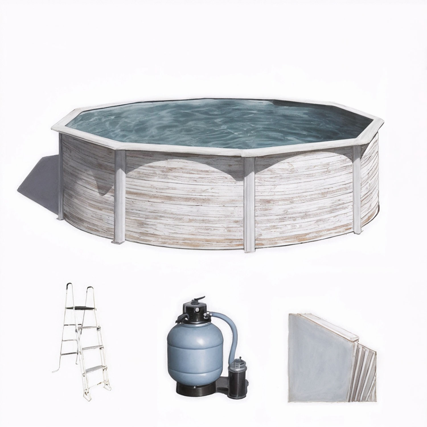 Gre Finlandia ronde Ø300 x 120 cm - Piscine hors-sol en acier
