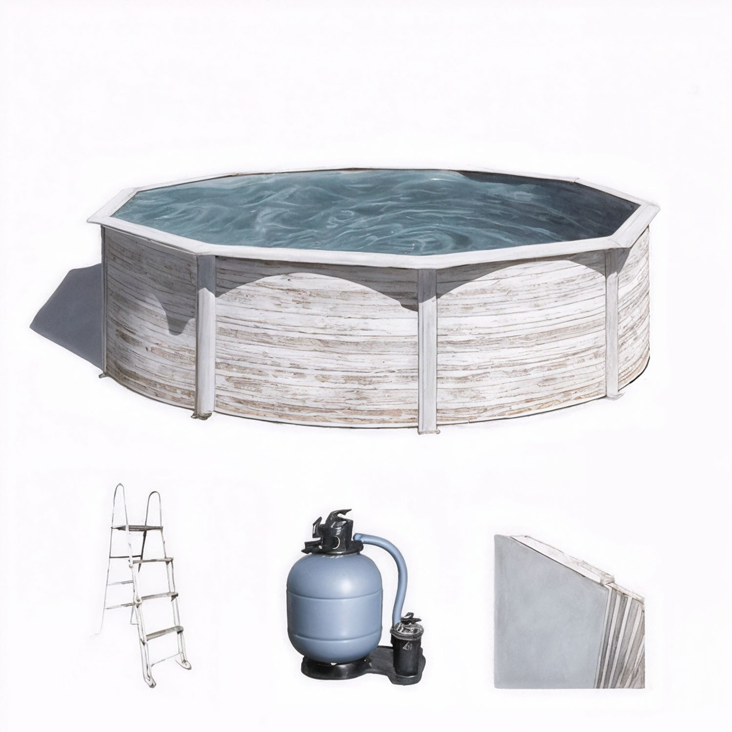 Gre Finlandia ronde Ø300 x 120 cm - Piscine hors-sol en acier