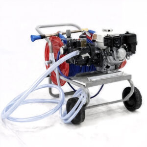 Groupe motopompe de pulvérisation Comet APS 41 avec moteur à essence Honda GX 160 et chariot
