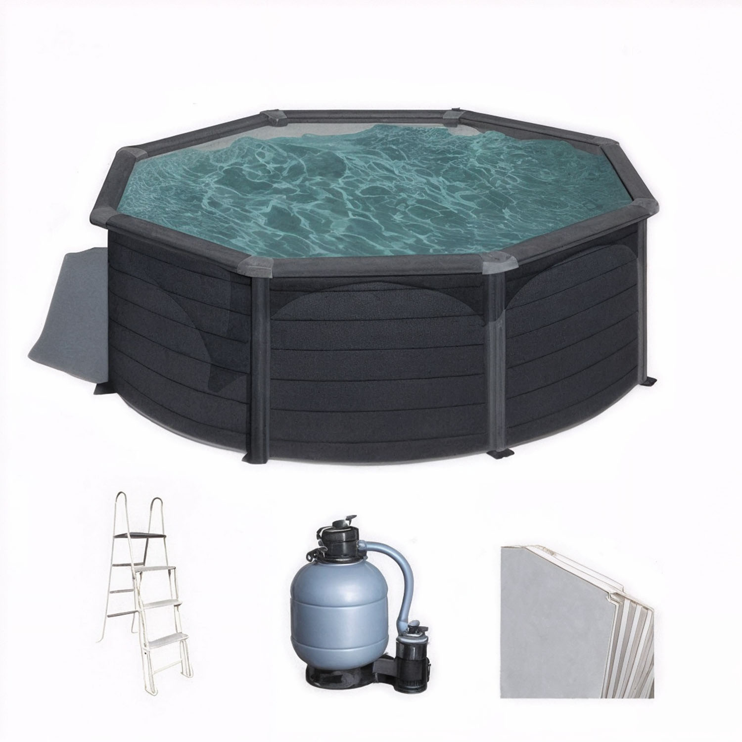 Gre Kea Ronde Ø350 x 120 cm - Piscine hors sol en acier