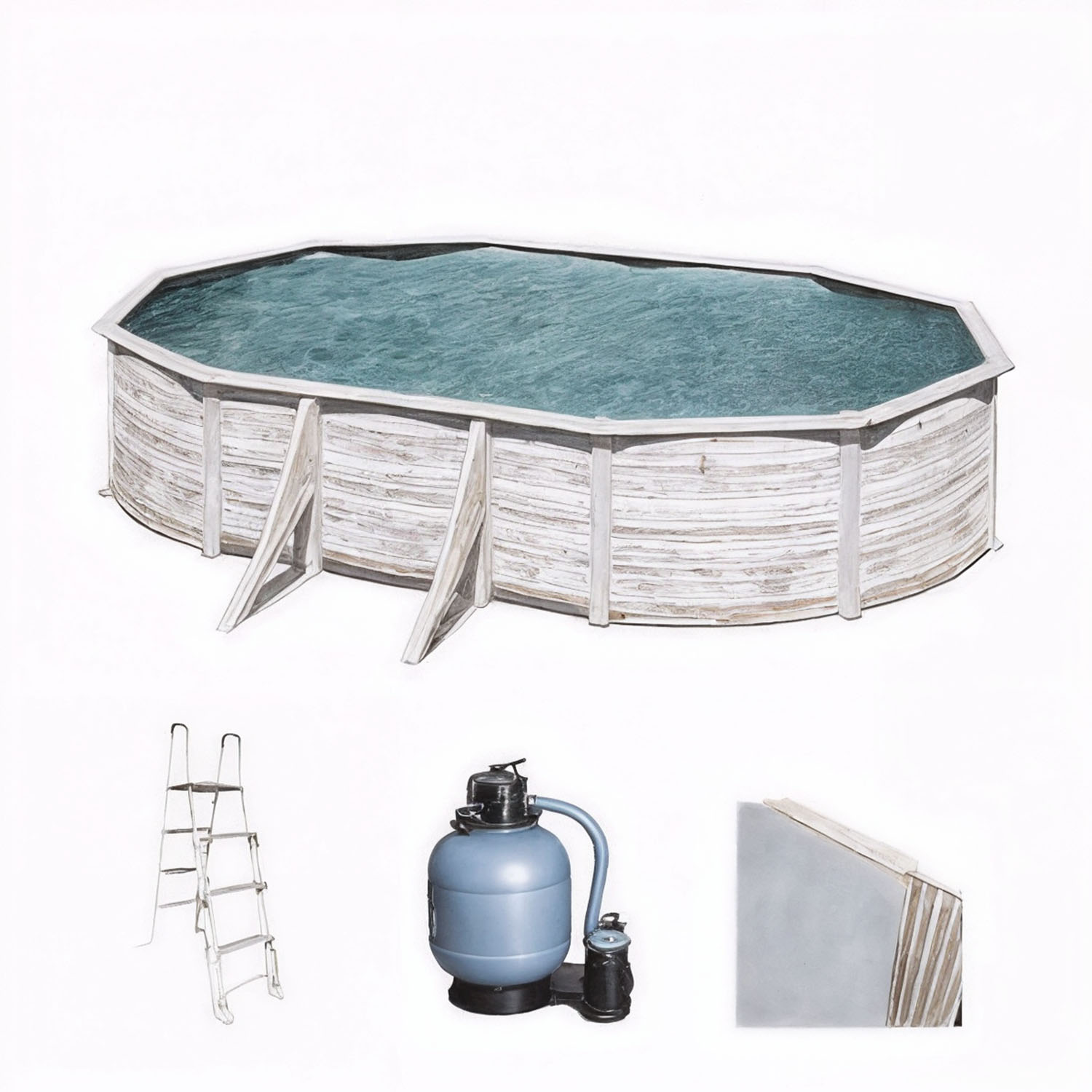 Gre Finlandia Ovale 500 x 300 x 120 cm - Piscine hors-sol en acier – Image 2