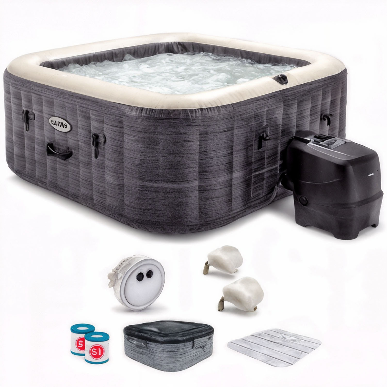 Intex Carrée Greystone Deluxe 28450NP - Piscine hydromassage spa