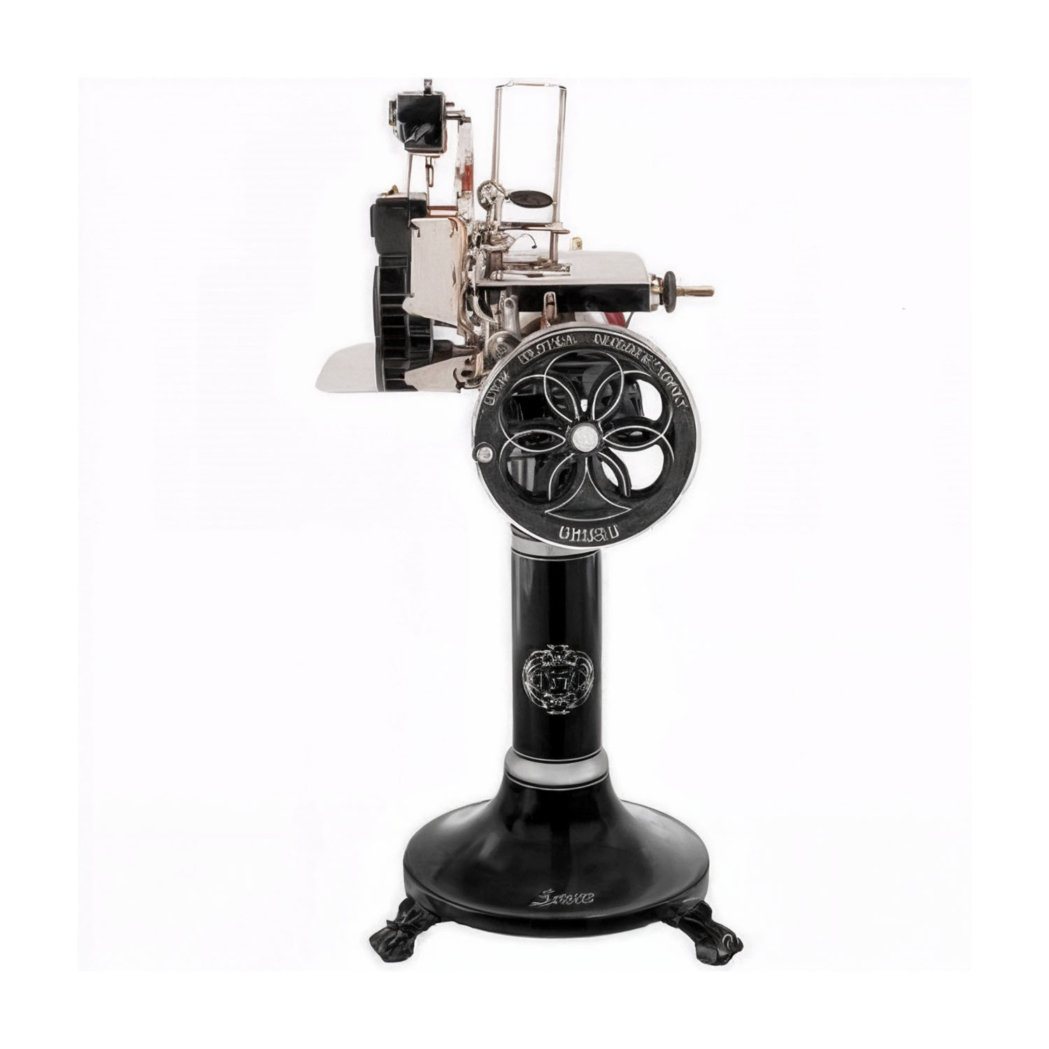 Berkel B114 Noire - Trancheuse à volant avec piédestal - Lame en acier chromé de 320 mm
