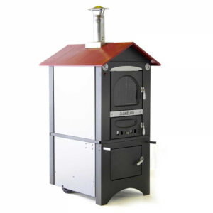 Medius-80-Ext - Four à bois-en-acier-d'extérieur-ventilé- Toit rouge