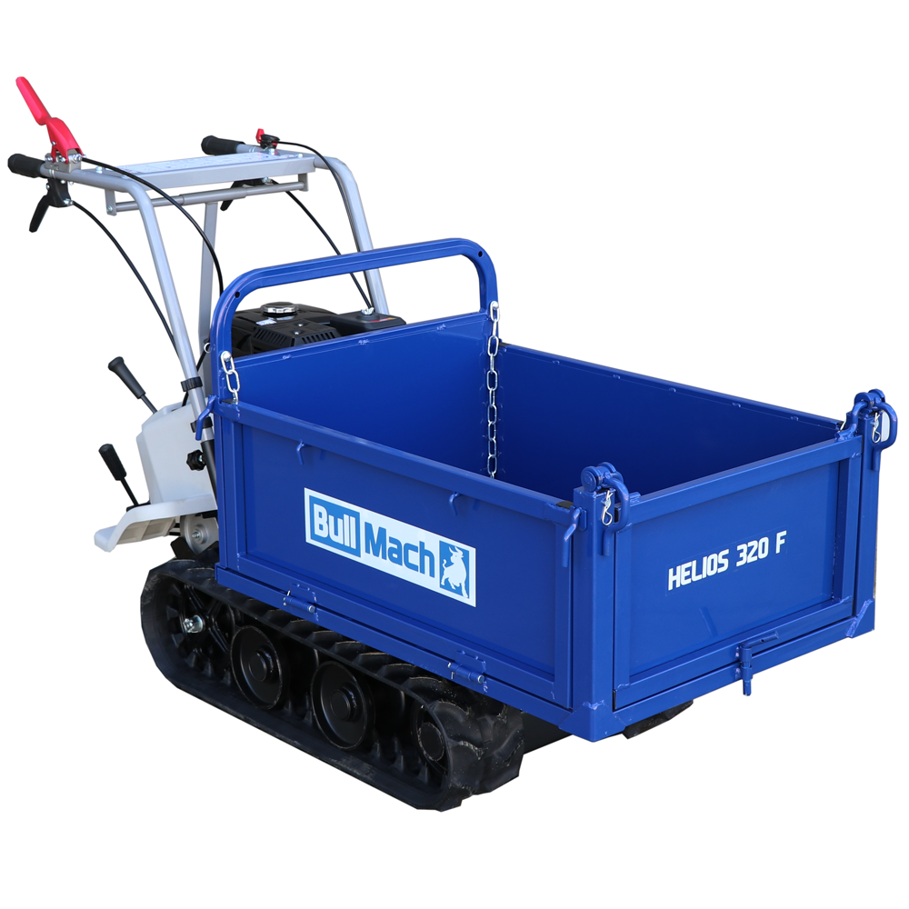Brouette à moteur à chenilles - Bullmach-helios-320 F -avec-ridelles-ouvrables-charge-320-kg
