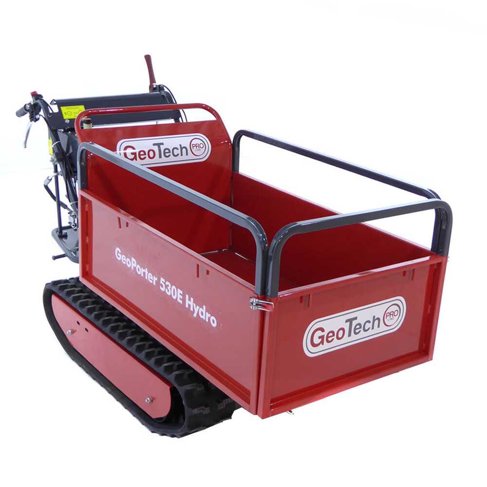 Brouette à moteur-GeoTech-GeoPorter-530E-hydro-basculement-hydraulique-charge-500-kg