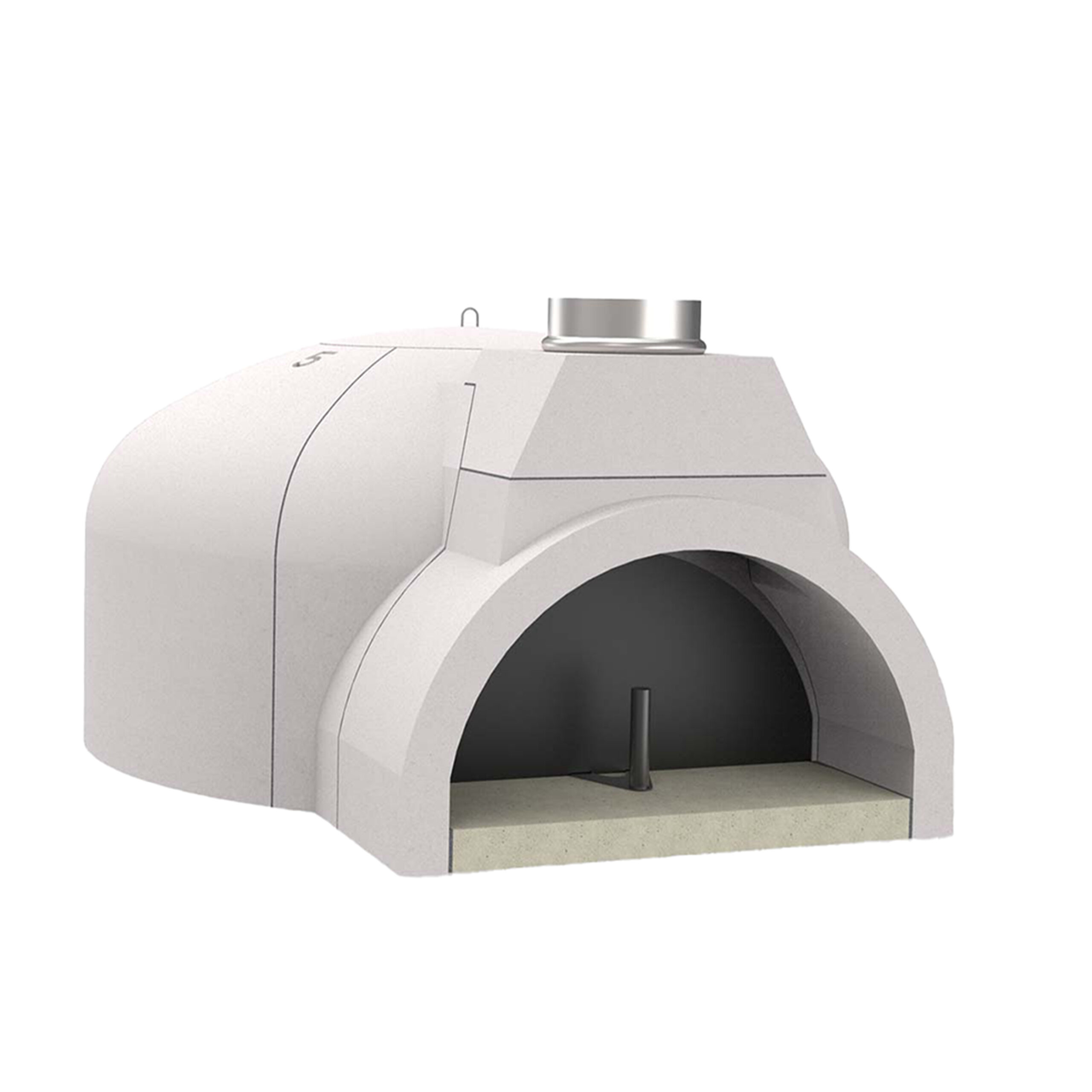 Edilmark-FP-100 - Four à pizza-avec-chambre-100-cm-Capacité-de-cuisson-5-pizzas