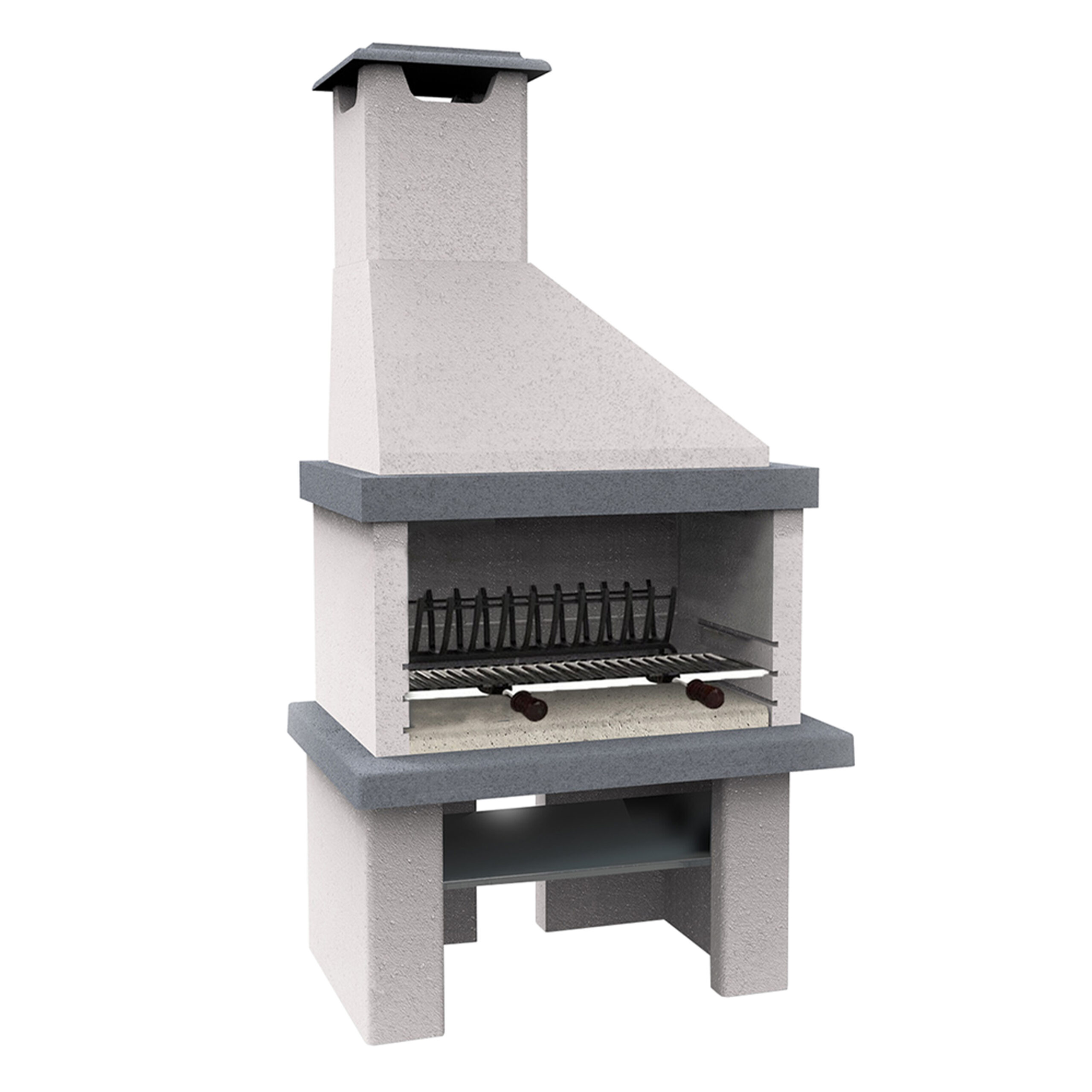 Edilmark Happy-barbecue-en-maçonnerie à bois-et-charbon-brûleur-arrière